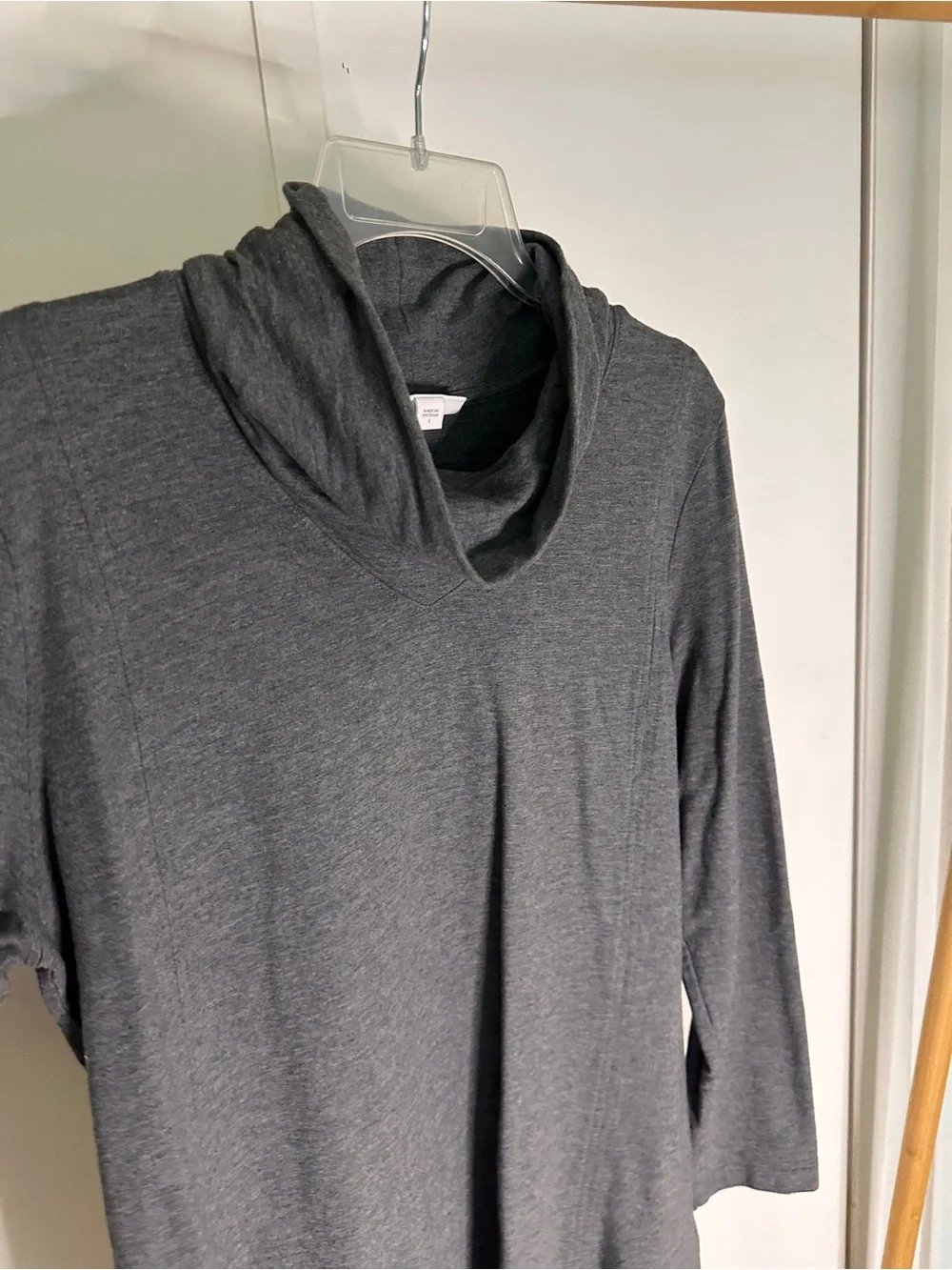Women's Charcoal Cowl Neck Pullover Hoodie large